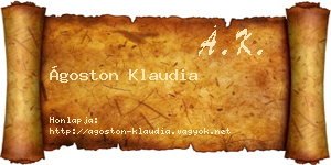 Ágoston Klaudia névjegykártya