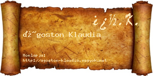 Ágoston Klaudia névjegykártya