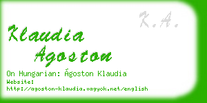 klaudia agoston business card